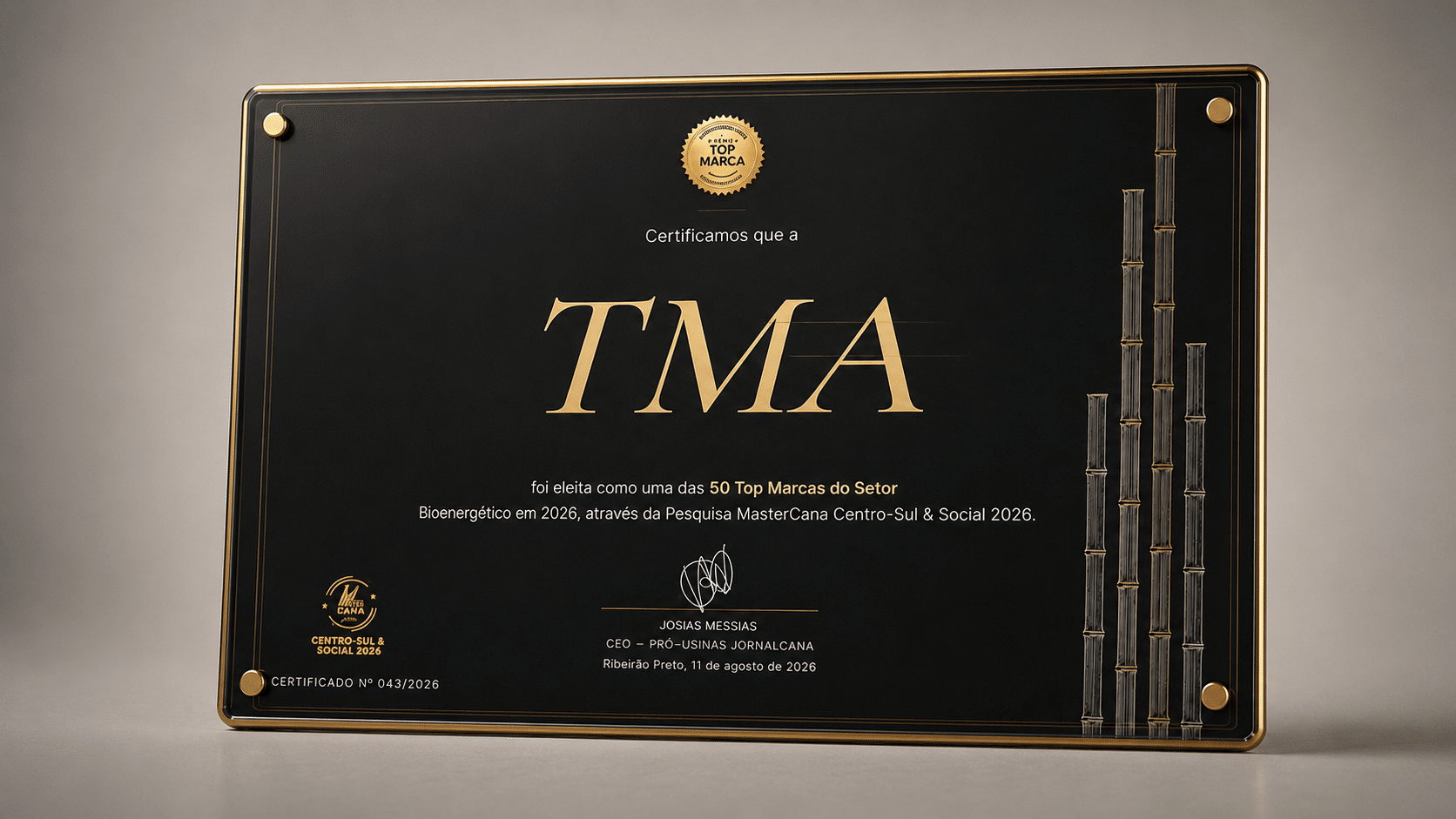 TMA Máquinas está entre as 50 Top Marcas do Setor de Bioenergia